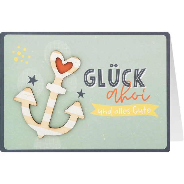 POSTKARTE Aus Holz „GLÜCK IST ZEIT“ – Handgefertigt In Deutschland, DIN A6, 4 Mm Stark