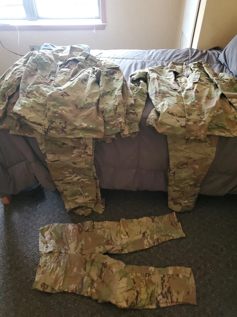 US Army Combat Uniform Set Coat Jacket & Pants Multicam OCP Small - Long