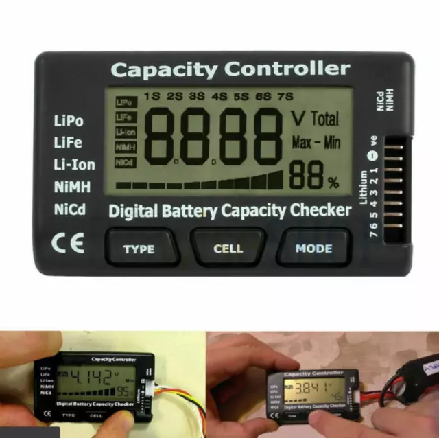 LiPo Tester V2 Batterie Akku Kapazität Spannung Digital Checker Li-Ion NiMH Nicd