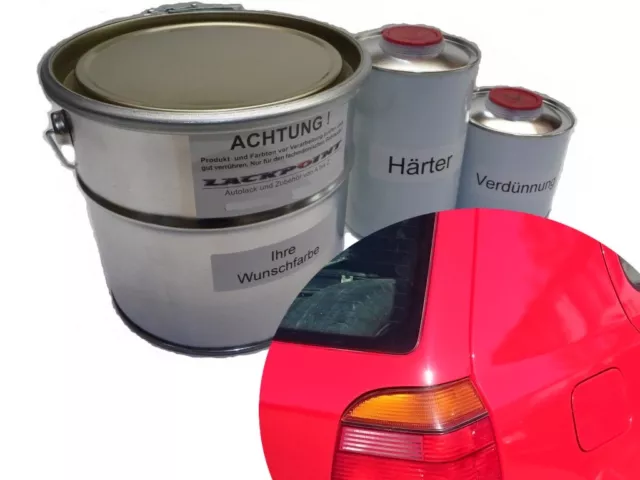 1 Liter Set 2K Autolack geeignet für Audi geeignet für VW LY3D Tornadorot Tunin