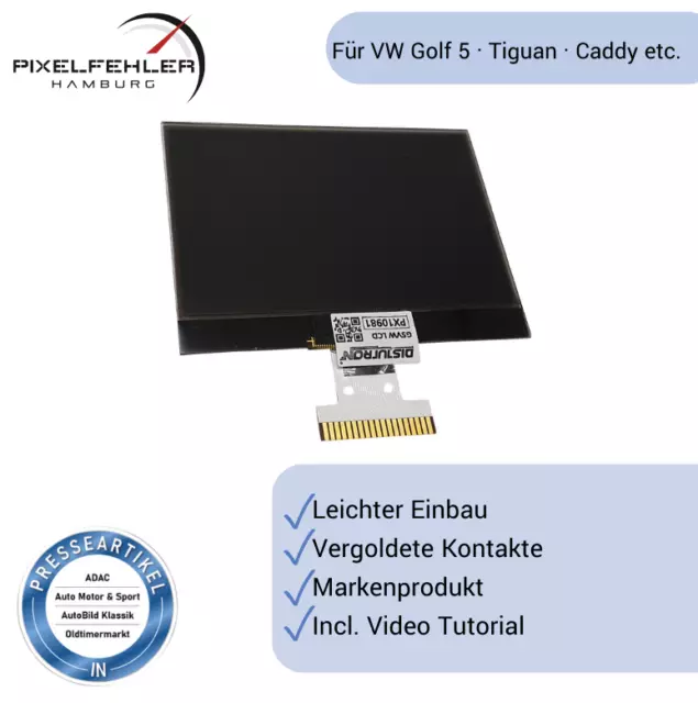 LCD FIS Premium Display VW Golf 5 Tacho Kombiinstrument Anzeige Midline