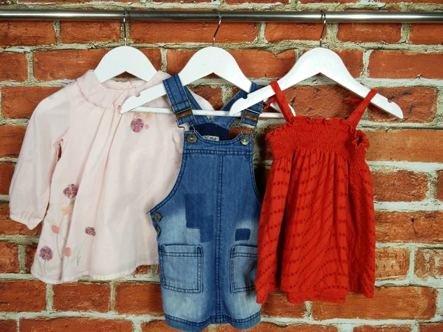 Camicetta Abito Bambina Pacchetto Età 9-12 Mesi Next Gap Dungaree Top Estate 80Cm
