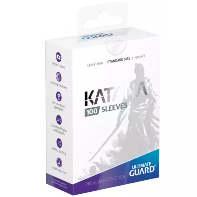 Ultimate Guard Katana Standard Size Sleeves 66 x 91mm Transparent 100ct