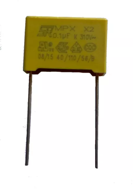 Condensateur polypropylène MKP 100nF 0.1µF 0.1uF 104K 15mm ±10% 18x12x6mm