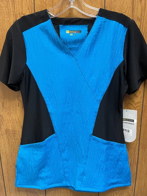 Nwt Wonderwink Ffx Sports Scrub Set - Malibu Blue - Xs - 6714 Top/5614 Pant
