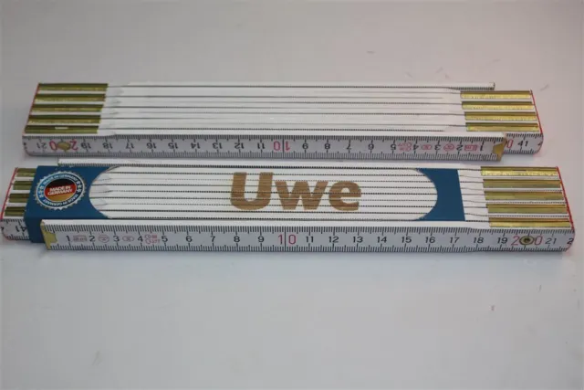 Zollstock mit  NAMEN     UWE     Lasergravur 2 Meter Handwerkerqualität