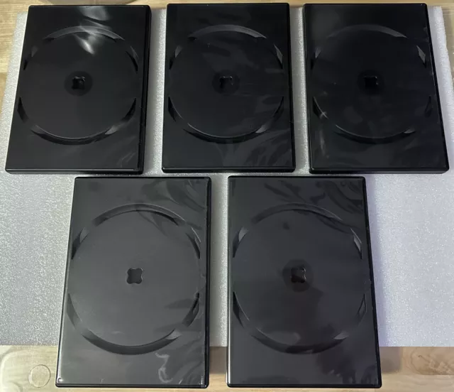 LOT of 5 FlexBox Standard Single CD DVD Black Storage Case Box