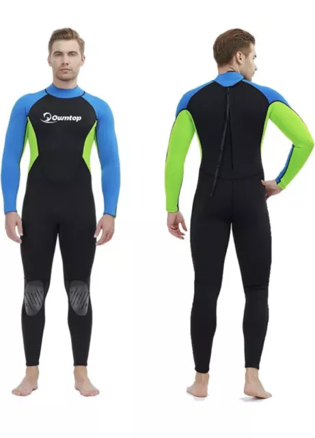 Owntop Full Wetsuit 3mm Neoprene Diving Suits Back Zipper Swimsuit