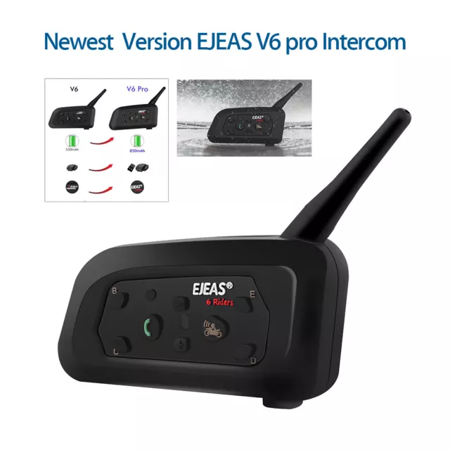 EJEAS V6 Pro Motorrad Gegensprechanlage Bluetooth Helm Headset Gegensprechanlage