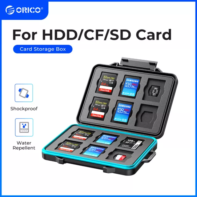 ORICO 24 Slots SD Card Case Water Resistant&Anti-Shock Case for SD/Micro SD Card