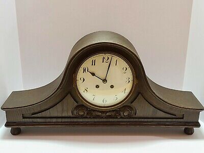 Antique Working 1890 LENKIRCH Germany Victorian Large Footed Mantel Shelf Clock