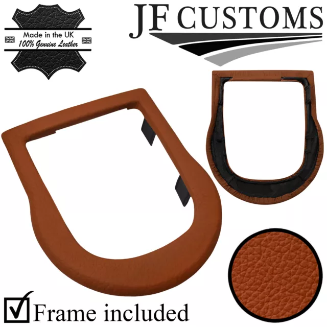 Brown Leather Automatic Gear Surround Cover + Frame For Citroen C4 Mk1 04-10