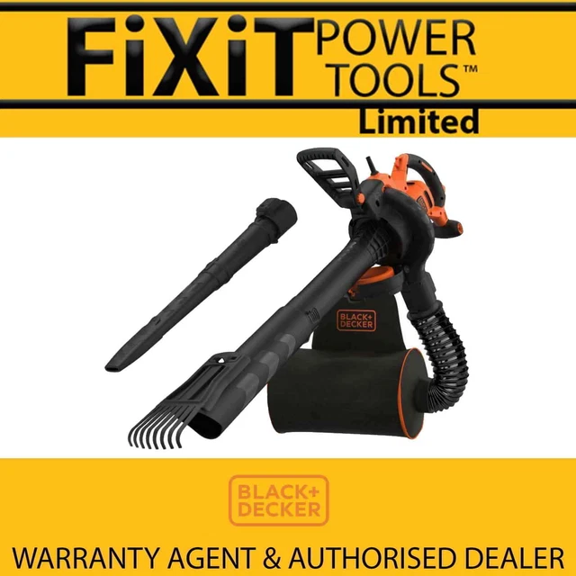 BLACK & DECKER BEBLV301 3000W Corded Backpack Leaf Blower Vacuum Rake
