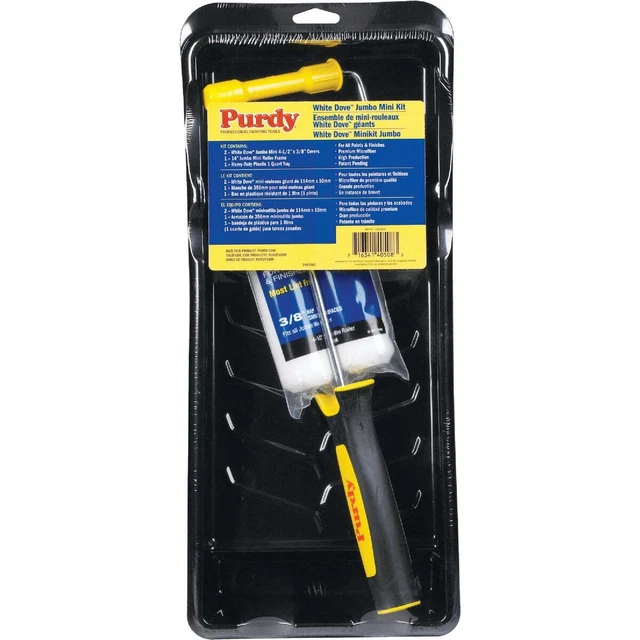 Purdy White Dove 4.5 In. x 3/8 In. Jumbo Mini Trim Roller Kit (4 Piece) Purdy