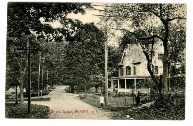 Purdys NY - HOUSE AT CROSS ROADS - Postcard Westchester County nr Croton Falls