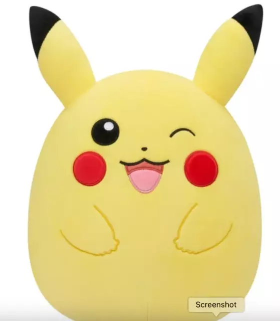 Squishmallows 10"Winking Pikachu Pokemon Yellow Plush Ultra Soft Toy