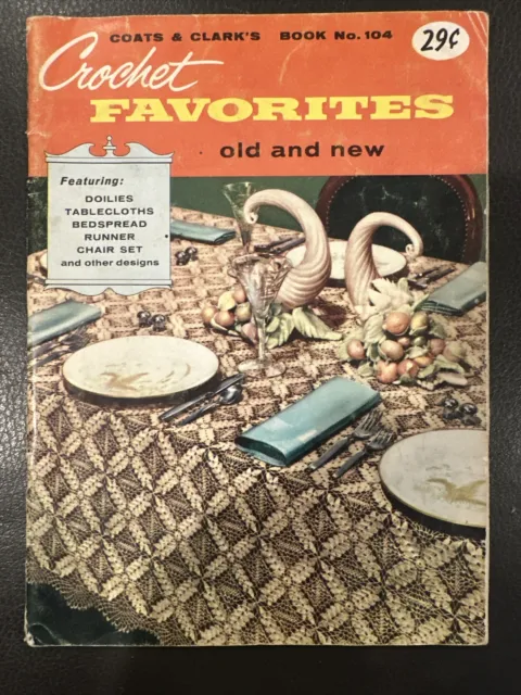 Abrigos de crochet favoritos y libro de Clark 104 1959 manteles y colchas vintage