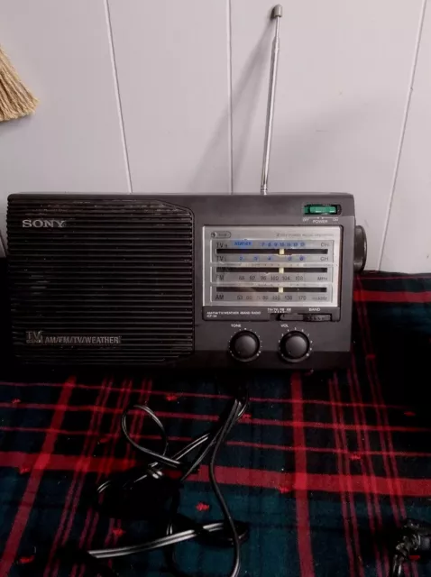 Vintage Sony Portable Radio - FM/AM/TV Sound/Weather Radio ICF-34 - WORKS GREAT