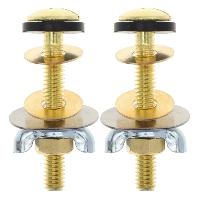 2 tornillos de tanque de inodoro dorado acero inoxidable cobre