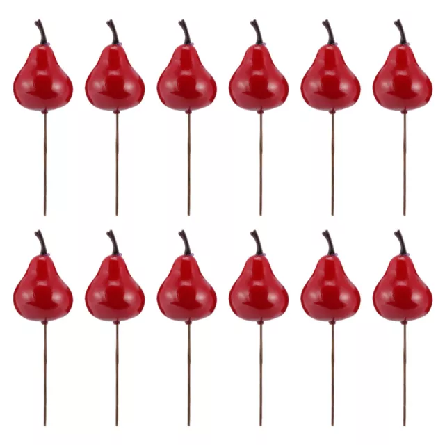 12 Pcs Künstliche Picks Red Berry Vorbauten Weihnachten Holly Beeren