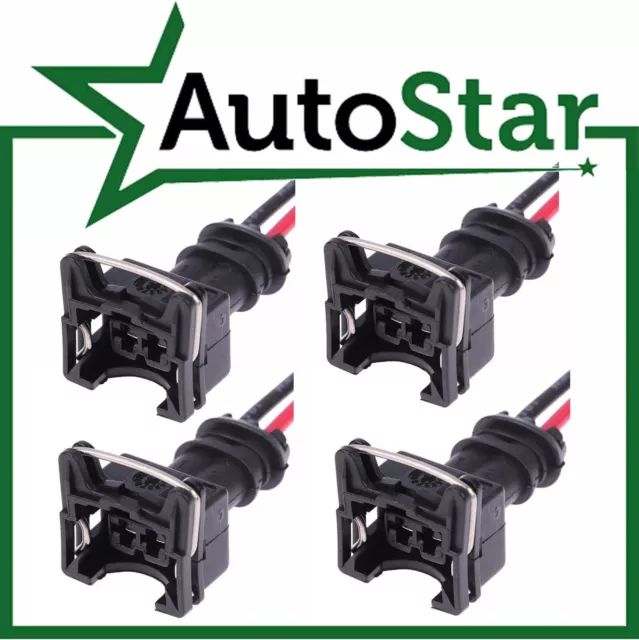 4 x Fuel Injector BOSCH Connector Plug EV1 OBD1 Pigtail Wiring Clips X 4