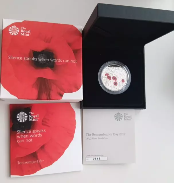 Five Pound 2017 'The Remembrance Day '( Silver Proof )
