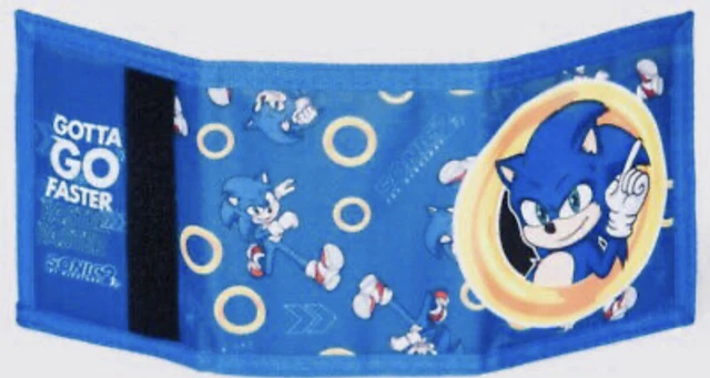 SONIC 2 Hedgehog Blue Trifold Wallet Cash Cards Picture Great Gift! Ships FAST!