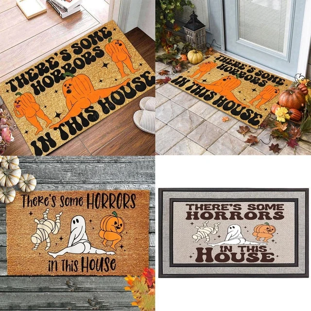 Crystal Velvet Pumpkin Door Front Carpet Square Dirt Mat  Living Room