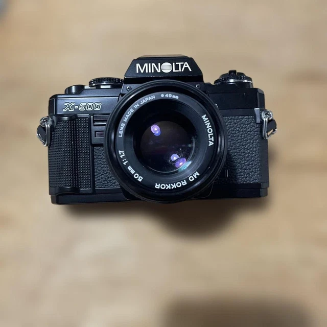 MINOLTA X 500 MD ROKKOR 50mm f1.7 Funcionamiento Raro EUR 155,55