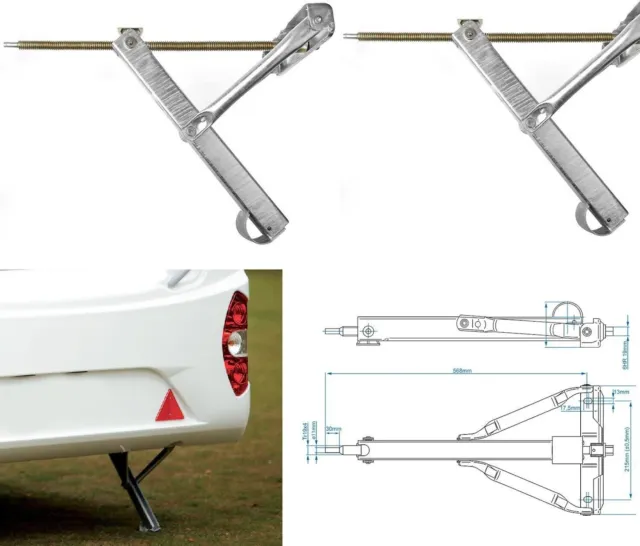 2 x Ausdrehstütze 500 KG Wohnwagen Kurbelstütze Abstellstütze Anhänger Wohnmobil