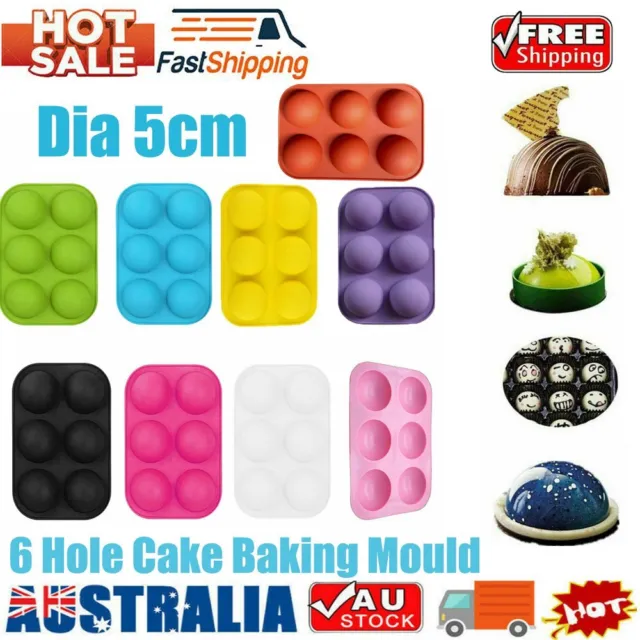 6-Hole Semi-Sphere Round Silicone Mold Hot Chocolate Bombs Cake Baking Mould  TL