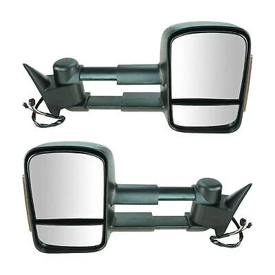 Towing Mirror Power Heated Signal Textured Pair for Chevy GMC C/K Pickup Truck