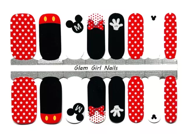 Mickey Mouse and Minnie Disney Nail Polish Strips / Nail Wraps / Nail Stickers
