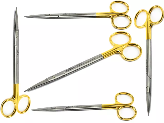 5x Iris 11,5 CM Straight Carbide TC Surgical Scissors Iris Thread Scissors