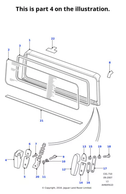 Land Rover Genuine Hinge Windscreen Fits Defender 1987-2006 2007-Onwards MXC7847