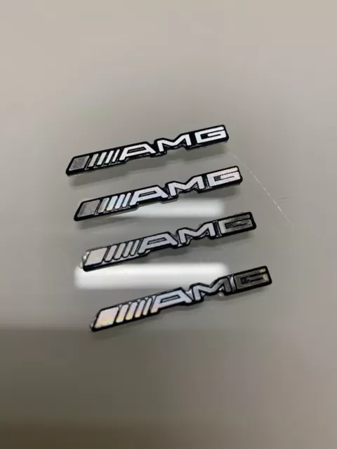 4x AMG Sticker Emblem Logo Aufkleber Mercedes - Aluminium