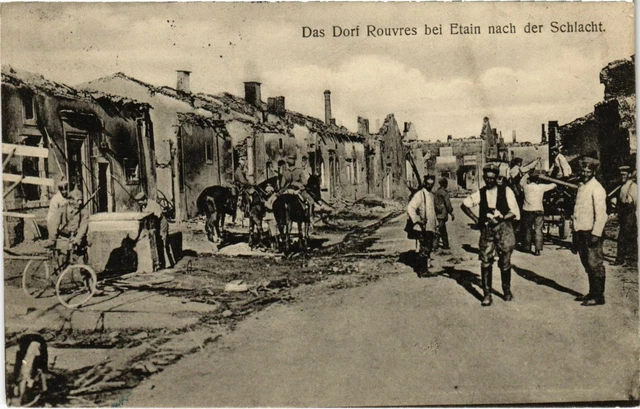 CPA Rouvres-en-Woevre - Rouvres - Rouvres bei Etain - street - ruins (1037384)
