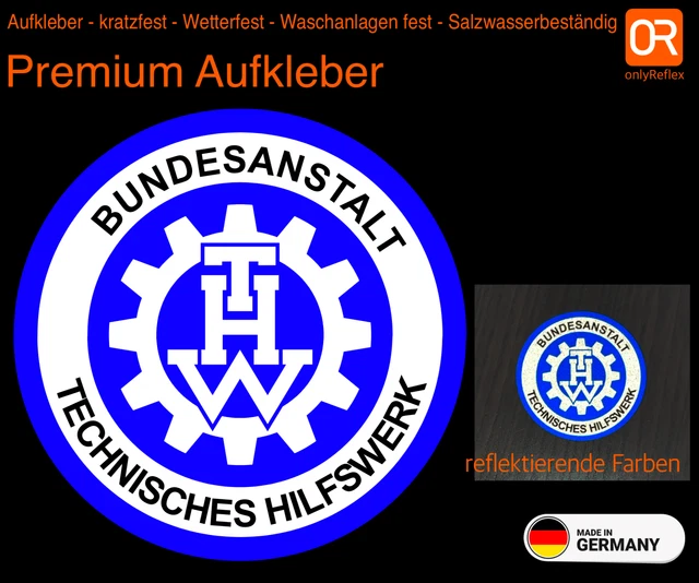 Bundesanstalt Technisches Hilfswerk Rundlogo , reflektierende Farben