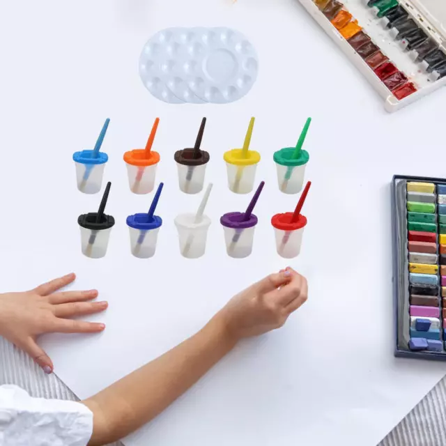 Gobelets De Peinture Et Pinceaux De Peinture, Outils De Peinture Pour Enfants