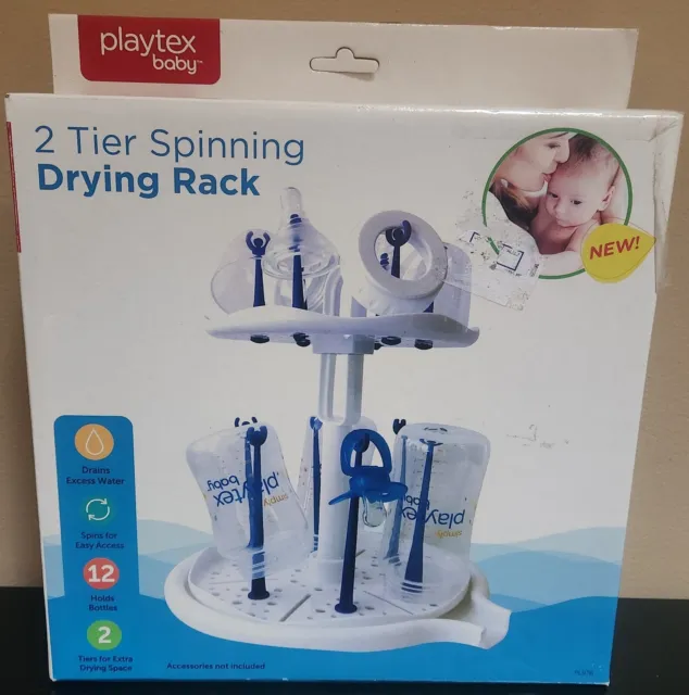 Playtex Baby 2 Tier Spinning Drying Rack; Holds Up To 12 Bottles; Drains Water