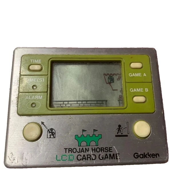 GAKKEN CABALLO DE Troya LCD Juego de Cartas Retro Portátil Juego