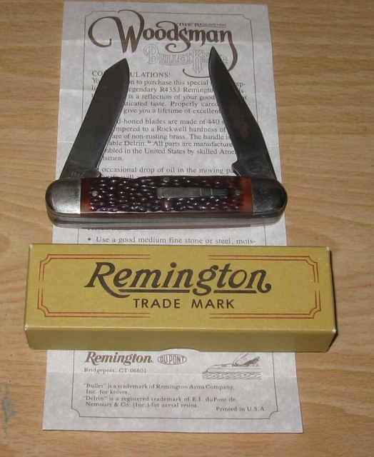 Remington Arms The Woodsman Bullet Folding Knife R4353 NIB 1985 3 1/4" Blades