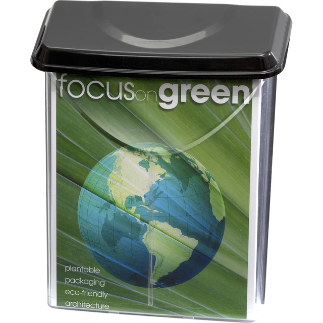 Officemate Outdoor Literature Holder, 12 7/8"H x 10 1/2"W x 4 1/4"D, Clear/Black