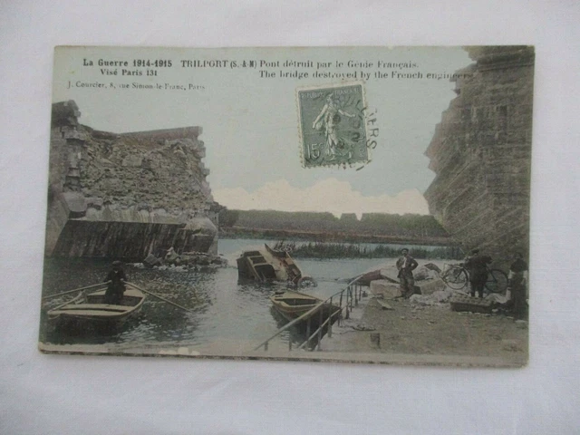 Cpa Militaire Ww1 Pont Detruit Par Le Genie Francais
