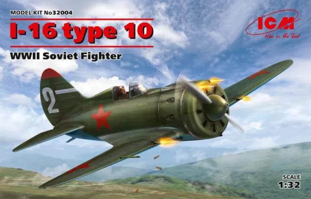 ICM 32004 - 1:3 2 - I-16 Type 10, Seconde Guerre Mondiale Soviet Fighter - Neuf