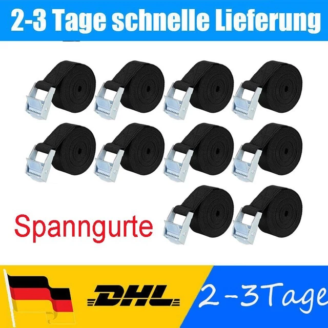 Zorplex Spanngurte 4er Set – 6 M X 25 Mm, Mit Klemmschloss, Bis 250 Kg Pro Gurt, Für Fahrradträger, Gepäck & Motorrad