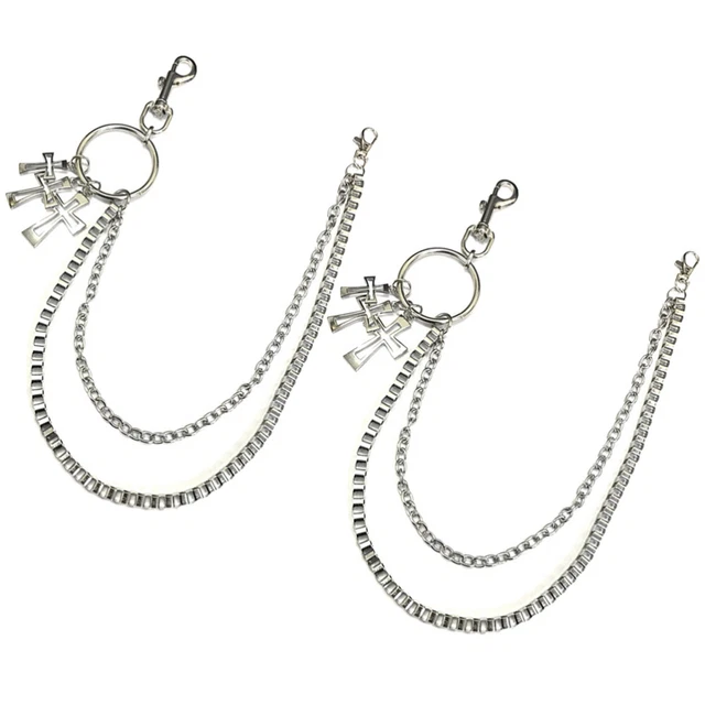2 PZ CATENA a croce catena in vita catena jeans alla moda catena hip