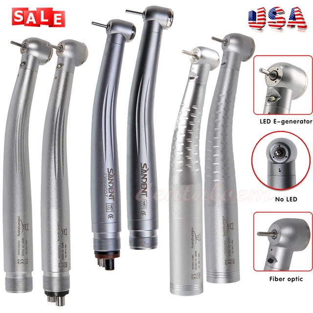 High Speed 4 Hole (Midwest) Dental Handpieces DMXDENT Dental LED E-generator High Speed Handpiece 5*Bulb Fiber Optic NSK Style High Speed Dental Laboratory Dental Handpieces