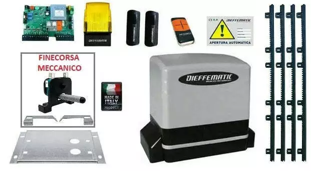 Kit Per Cancello Scorrevole 600Kg 230V + 4Mt Metri Di Cremagliera Cremagliere