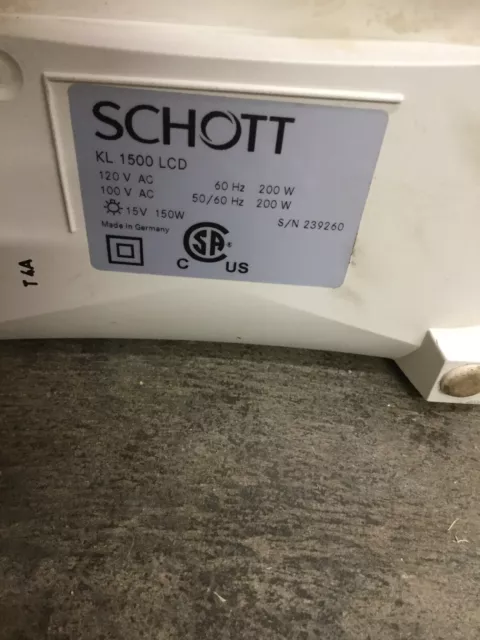 Source lumineuse à fibre optique LCD Schott KL 1500 100-120VAC 150 watts halogène 2